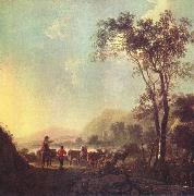 Aelbert Cuyp Landscape with herdsman and cattle oil on canvas